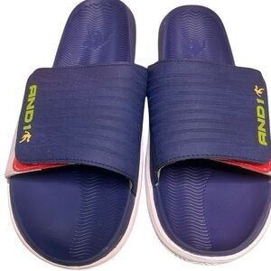 AND1 Navy Blue Slide Sandals